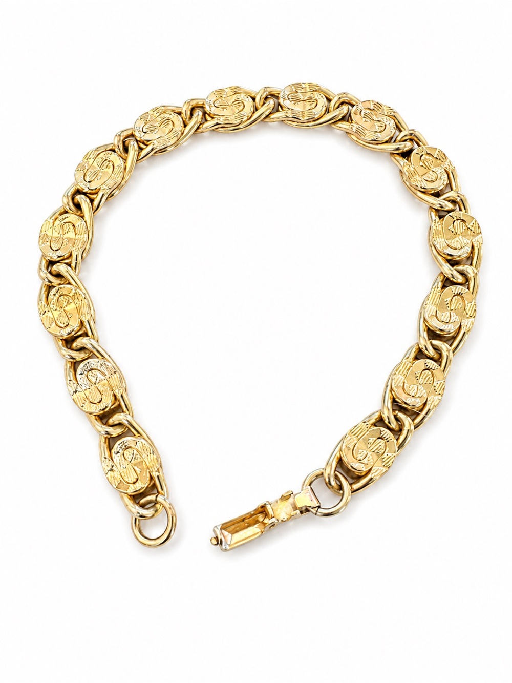 Vintage Sarah Coventry Gold Tone Link Bracelet Signed Mid Century